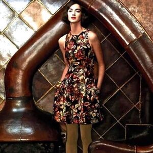 Anthropologie Leifsdottir Adelita Brocade Metallic Cocktail Party Dress Size 6